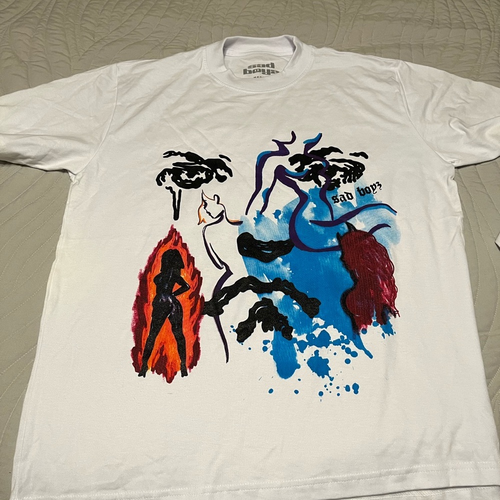 Sad Boyz 4 Life White T-Shirt size Medium New Sad Boyz by Junior H